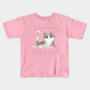 I Love My Diluted Tortie Calico Cat Kids T-Shirt